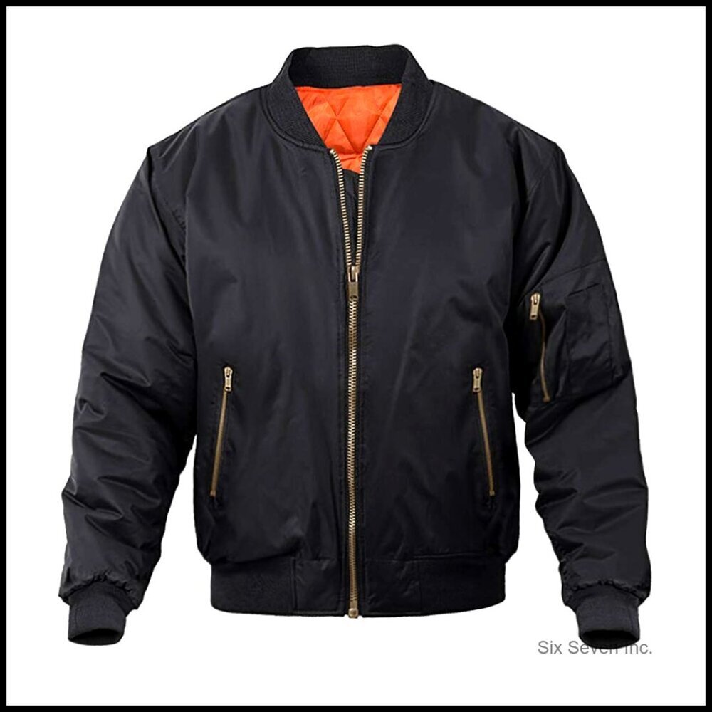 Men's Bomber Jacket Classic Retro Military Style Quilted Polyester Casual